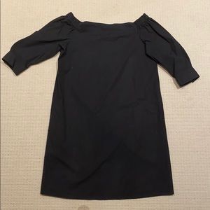 Theory off the shoulder shift dress black size 4
